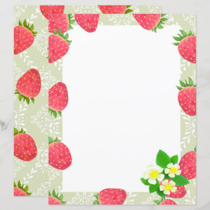 Papier à papeterie verte blanc fraise