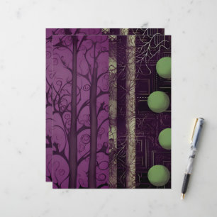 Papier à papier à albums d'Halloween avec branches