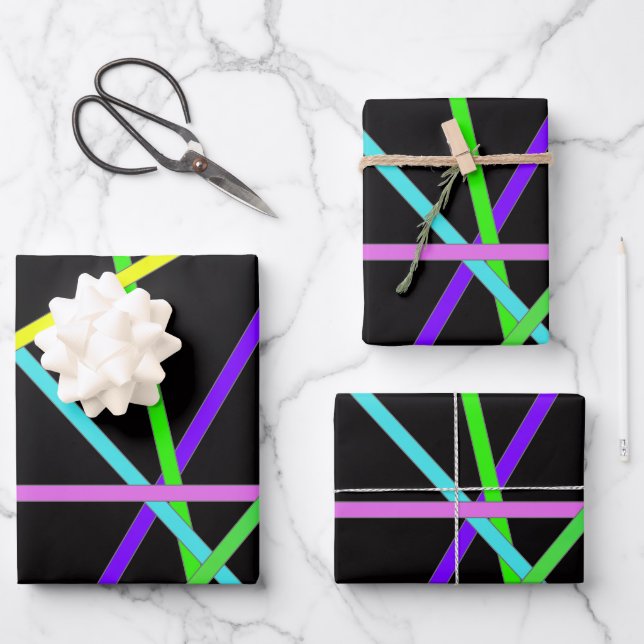 Papier à papier à enveloppement rétro-néon Jeu pla (Recto)