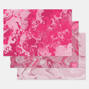 Papier à papier à enveloppement rose vif à feuille