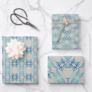 Papier à papier à envelopper Bluegreen - Feuille p