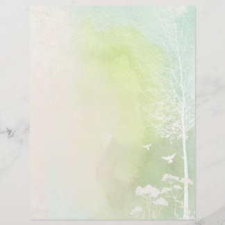 Papier à papier à papier écolier vert et bleu past