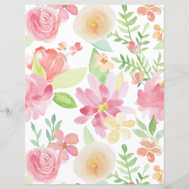 Papier à papier à rebut à l'aquarelle de printemps (Devant)
