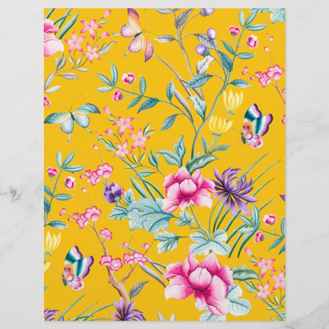Papier à papier à scandale de fleurs jaunes de mou (Devant)