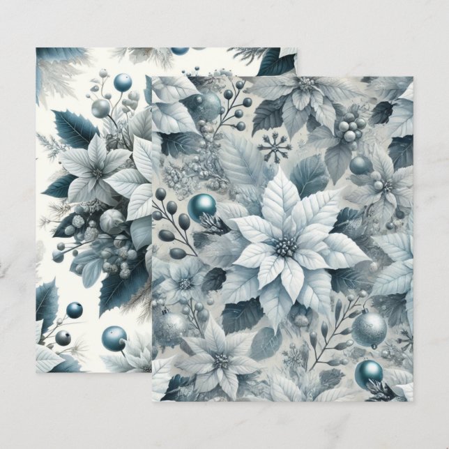 Papier à papier à scandale Icy Blue et White Poins (Devant / Derrière)