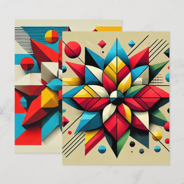 Papier à papier à scandale Pop Art Poinsettia Abst (Devant / Derrière)