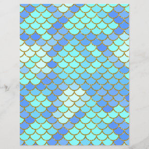 Papier à papier à scandale pour sirènes turquoise