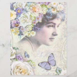 Papier à papier à scandale vintage de la dame vict