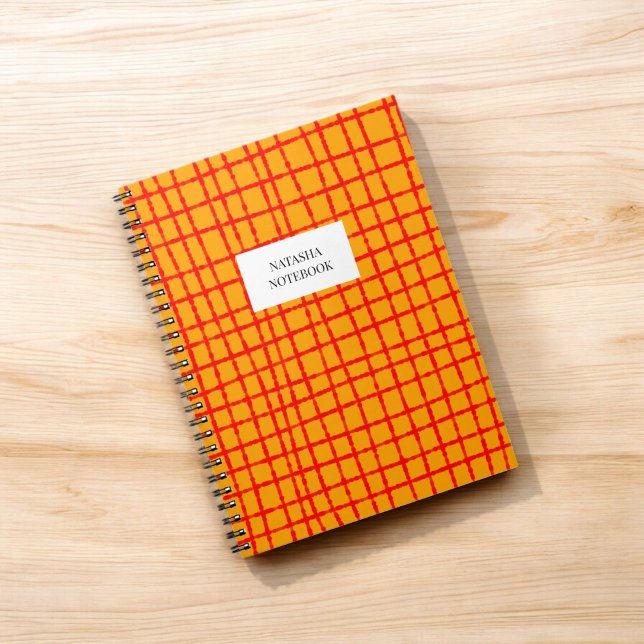 Papier à papier Carnet Motif Orange et Red Check (Créateur téléchargé)