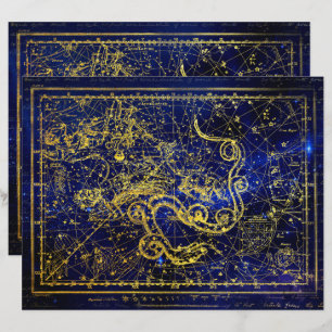 Papier à papier pour scrapbook Draco Gold Constell