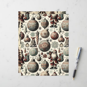 Papier à papier pour scrapbook Ephemera de Noël Vi