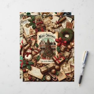 Papier à papier pour scrapbook Ephemera de Noël Vi