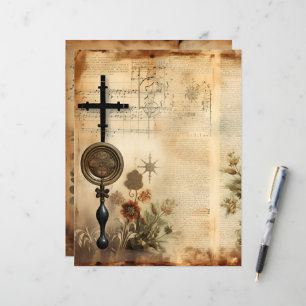 Papier à papier pour scrapbook vintage Christian E