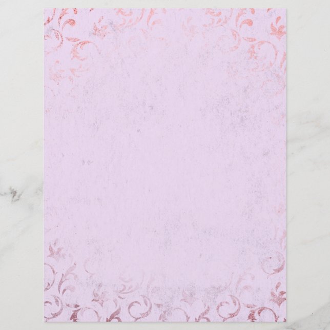 Papier à papier Shabby rose et Rose or (Devant)