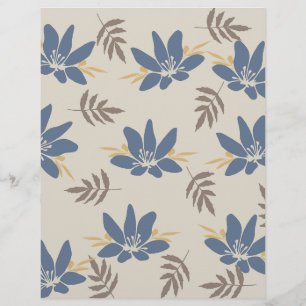 Papier à rebut à fleurs bleues :