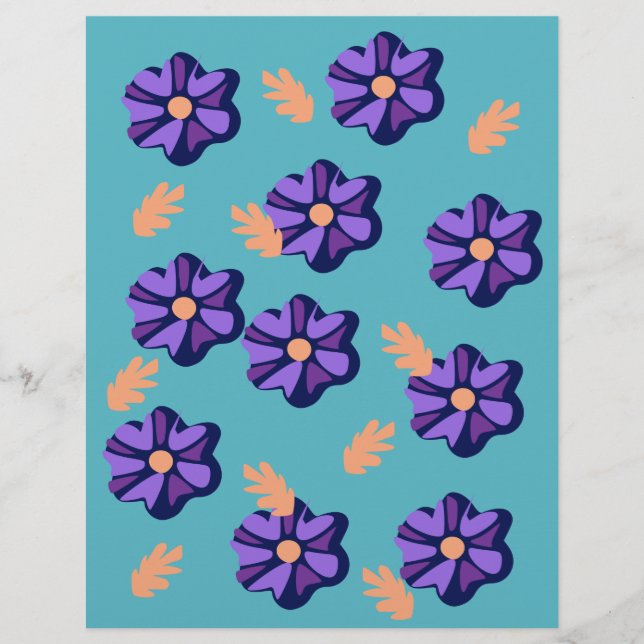 Papier à rebut à motifs floraux violets (Devant)