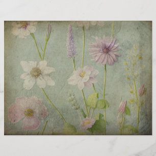 Papier à rebut bleu floral