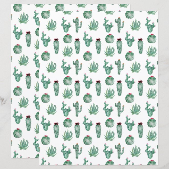 Papier à rebut Cactus (Devant / Derrière)