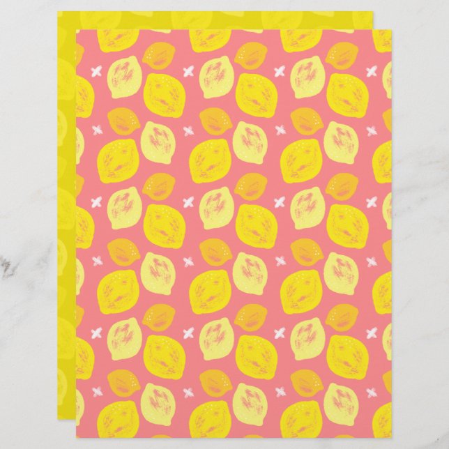 Papier à rebut citron rose (Devant / Derrière)