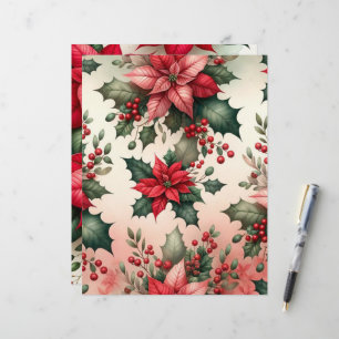 Papier à rebut de Noël Poinsettia