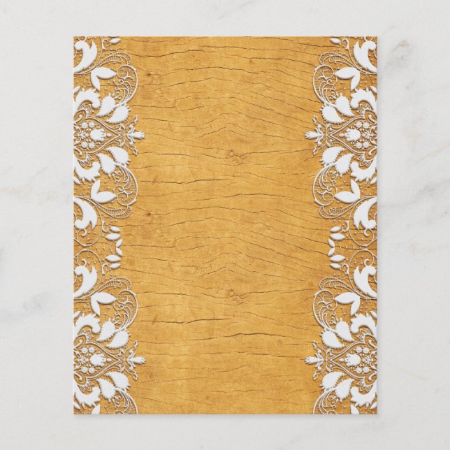 Papier à rebut dentelle et or en bois (Devant)