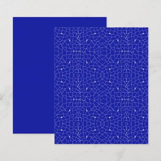 Papier à rebut en mosaïque Abstraite bleu blanc (Devant / Derrière)