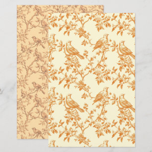 Papier à rebut en toile orange et crème
