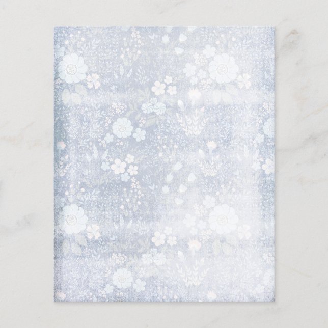 Papier à rebut floral bleu et blanc Shabby (Devant)