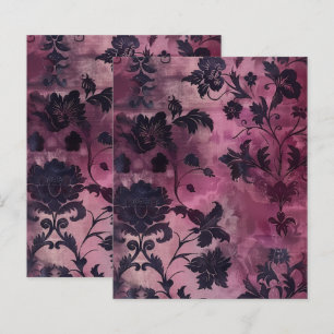 Papier à rebut floral de Grunge gothique violet