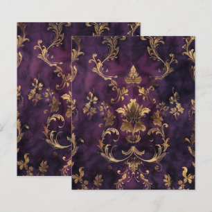 Papier à rebut floral de Grunge gothique violet