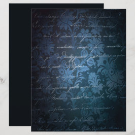 Papier à rebut floral Gris de Charbon bleu