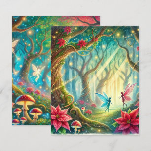 Papier à rebut Forêt Whimsical & Poinsettia