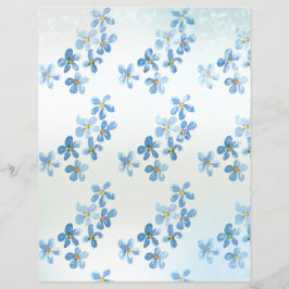 Papier à rebut Graceful Blue Watercolor Flowers