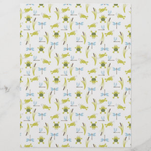 Papier à rebut grenouille et libellule