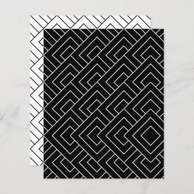 Papier à rebut Grille Diamant Noir Blanc (Devant / Derrière)