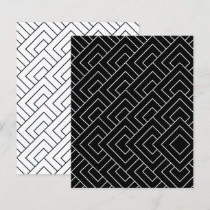 Papier à rebut Grille Diamant Noir Blanc