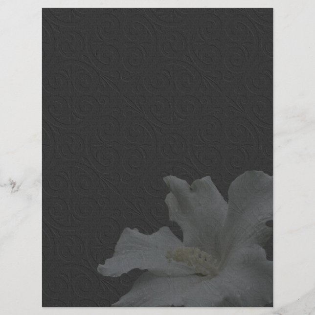 Papier à rebut noir de l'Hibiscus en relief (Devant)