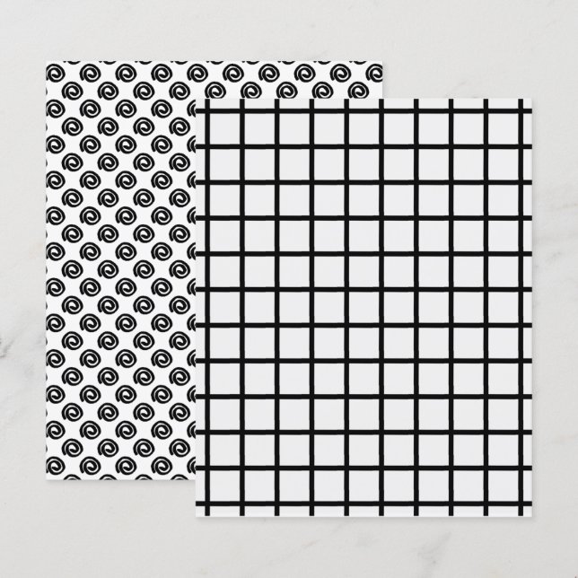 Papier à rebut noir noir Grille blanche Grille noi (Devant / Derrière)