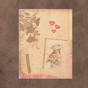 Papier à rebut or Rose vintage