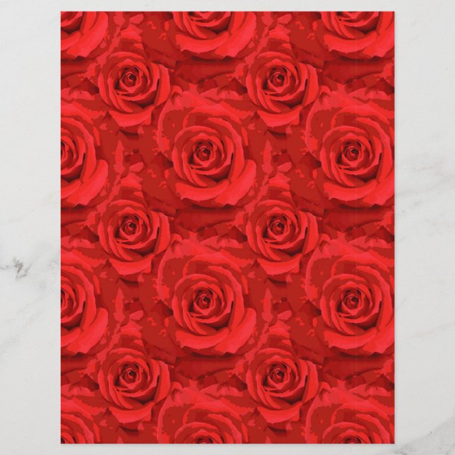 Papier à rebut peint Red Roses Arts & artisanat (Devant)