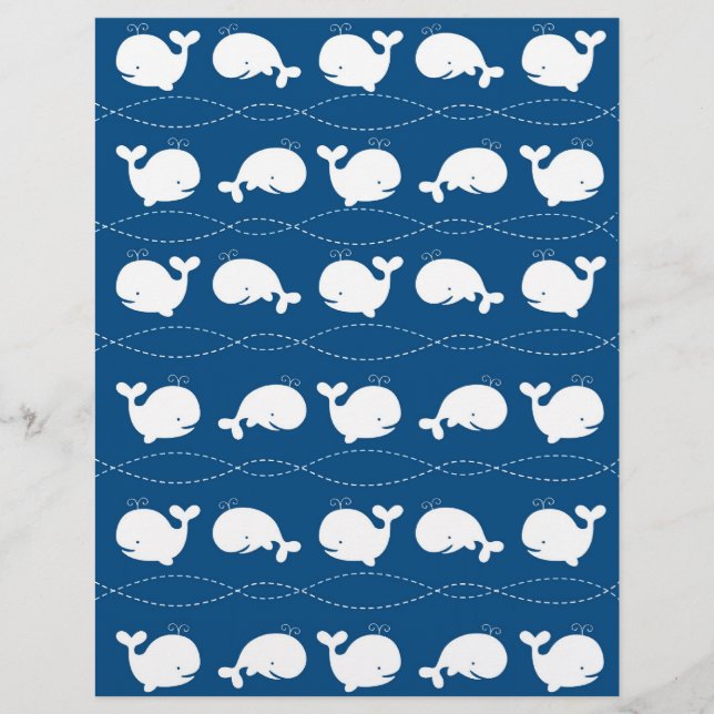 Papier à rebut pour bébé de baleine nautique (Devant)