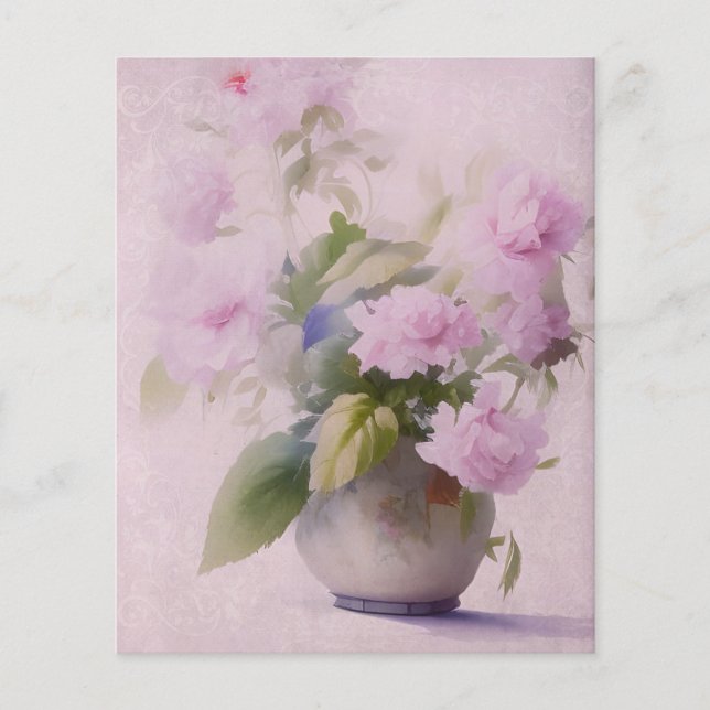 Papier à rebut rose floral (Devant)