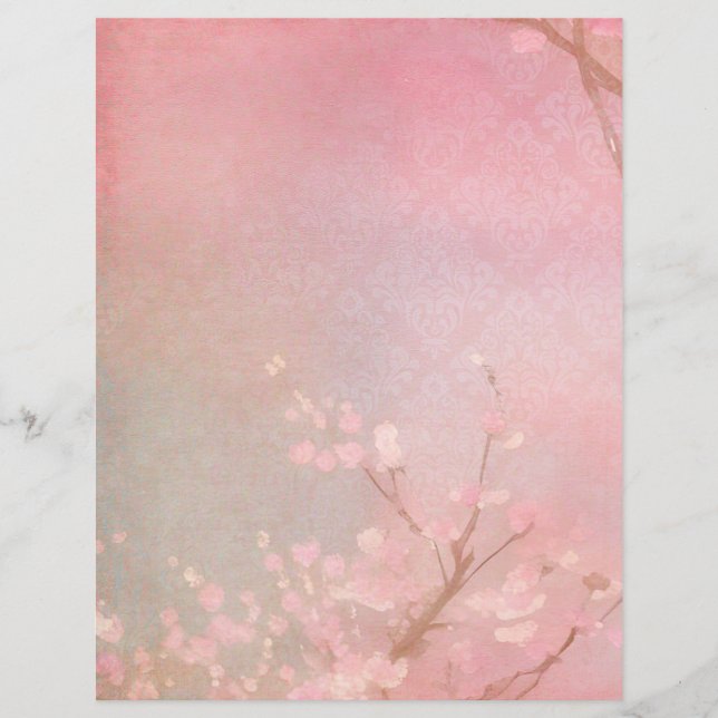 Papier à rebut rose pâle à fleurs de cerisier (Devant)