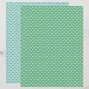 Papier à rebut vert jaune des Coeurs minuscules