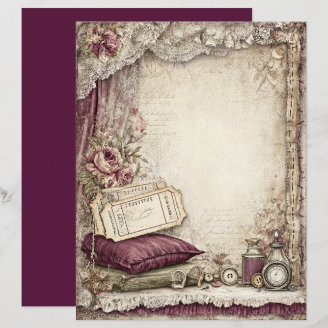 Papier à rebut Victorian & Lace (Devant / Derrière)