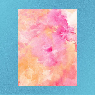 Papier à retouche orange et rose Aquarelle