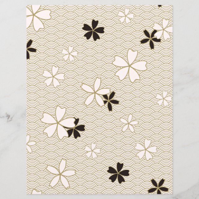 Papier à scandale à fleurs japonaises | Élégant fl (Devant)