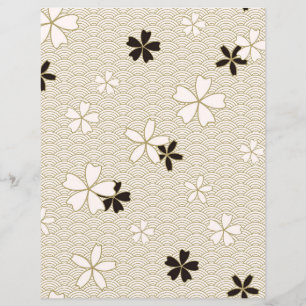 Papier à scandale à fleurs japonaises Élégant fl