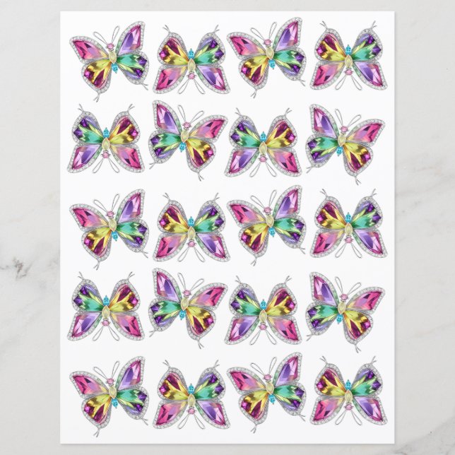 Papier à scandale à papillon arc-en-ciel bijoux (Devant)