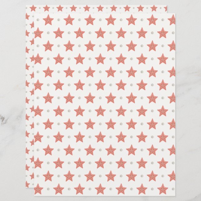 Papier à scandale de Noël côtier Starfish (Devant / Derrière)